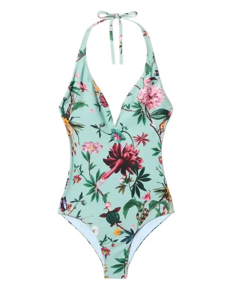 La DoubleJ Badeanzug mit Blumen-Print - Blau Blau