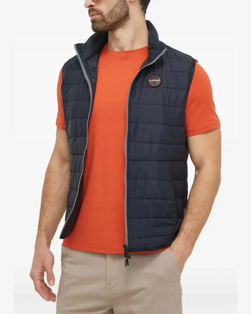 Napapijri quilted logo-patch gilet - Schwarz Schwarz