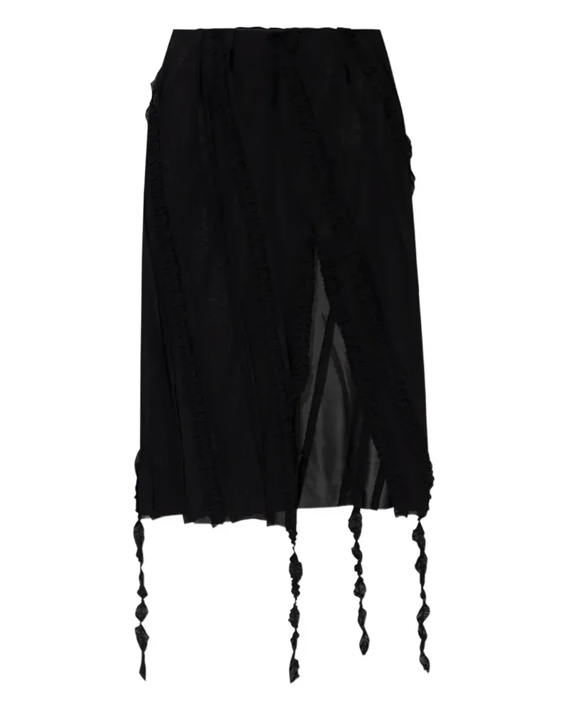 Blumarine Midirock mit Raffungen - Schwarz Schwarz