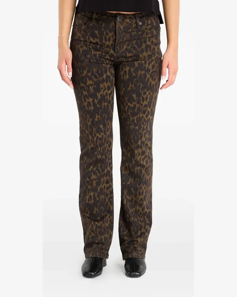 AllSaints Haldan leopard-print jeans - Braun Braun