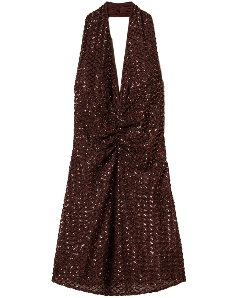 Twin-Set Minikleid mit Pailletten - Braun Braun