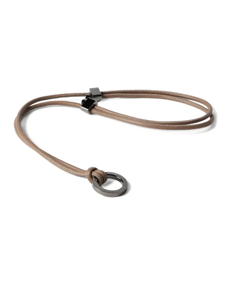 Brunello Cucinelli monili-detail leather glasses cord - Nude Nude