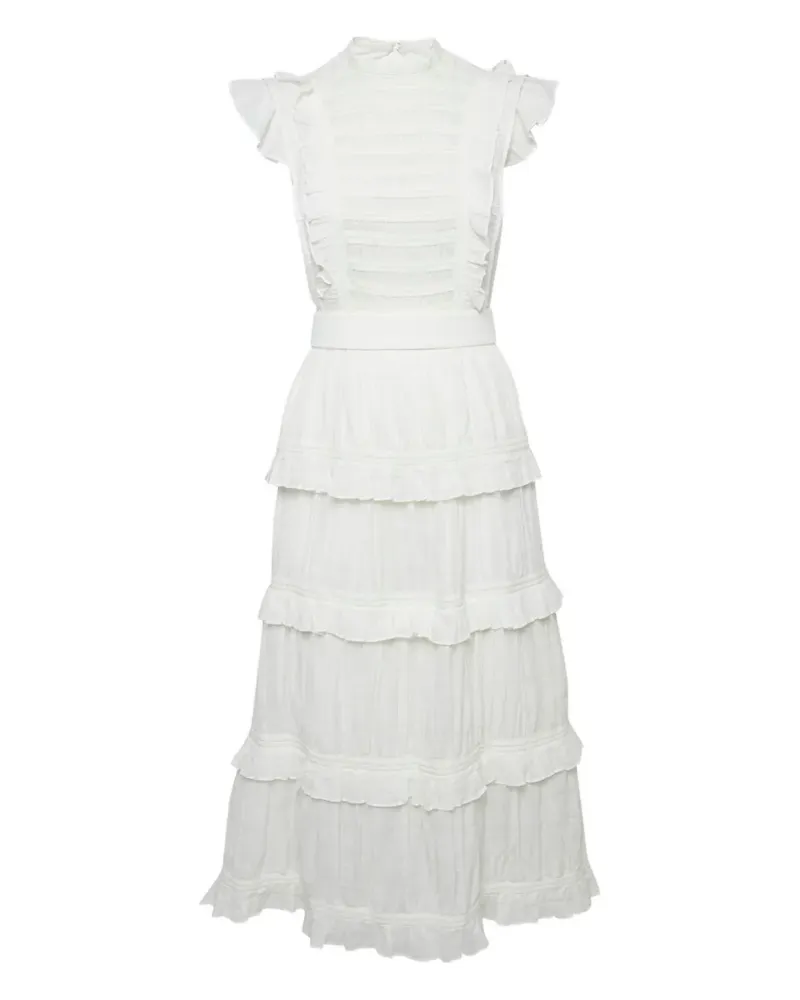 SIR Aurelie tiered midi dress - Weiß Weiß
