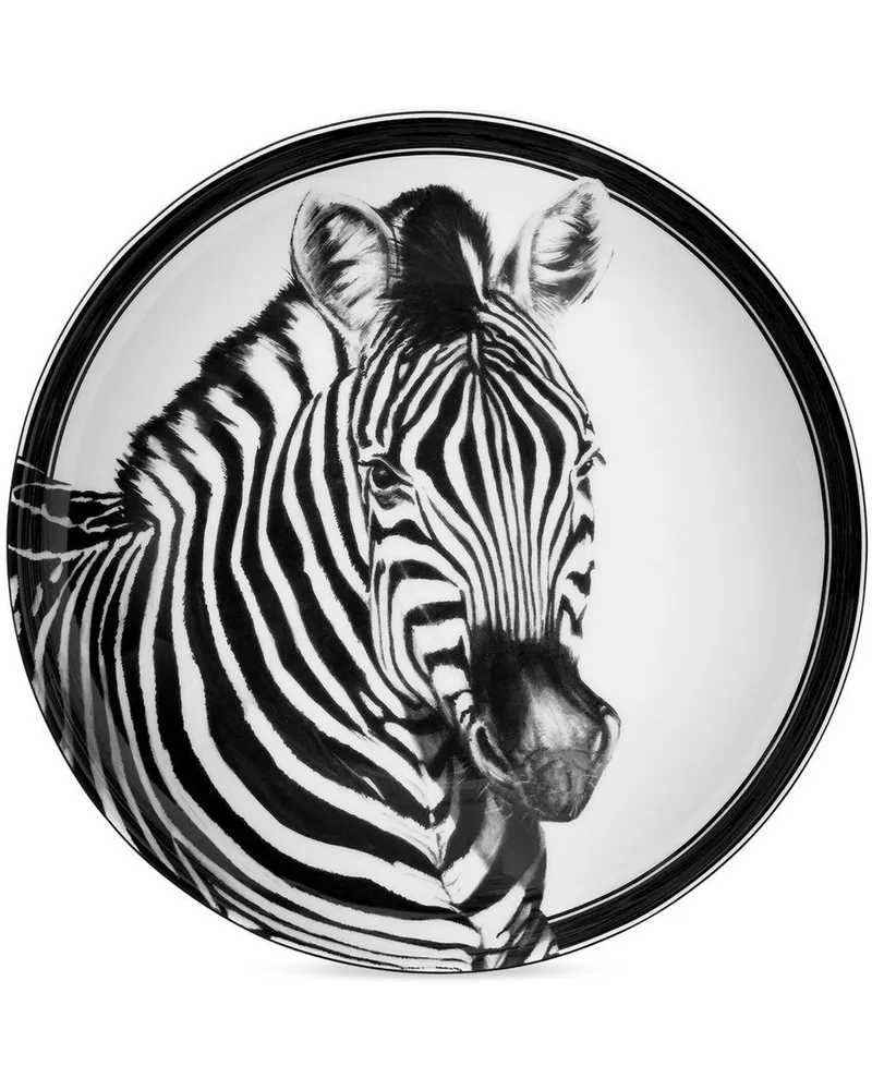 Dolce & Gabbana Set aus zwei Suppentellern mit Zebra - Weiß Weiß