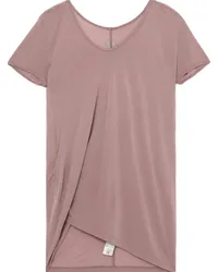 Rick Owens Drapiertes T-Shirt mit U-Ausschnitt Rosa