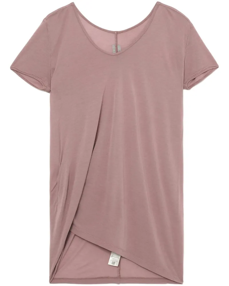 Rick Owens Drapiertes T-Shirt mit U-Ausschnitt - Rosa Rosa