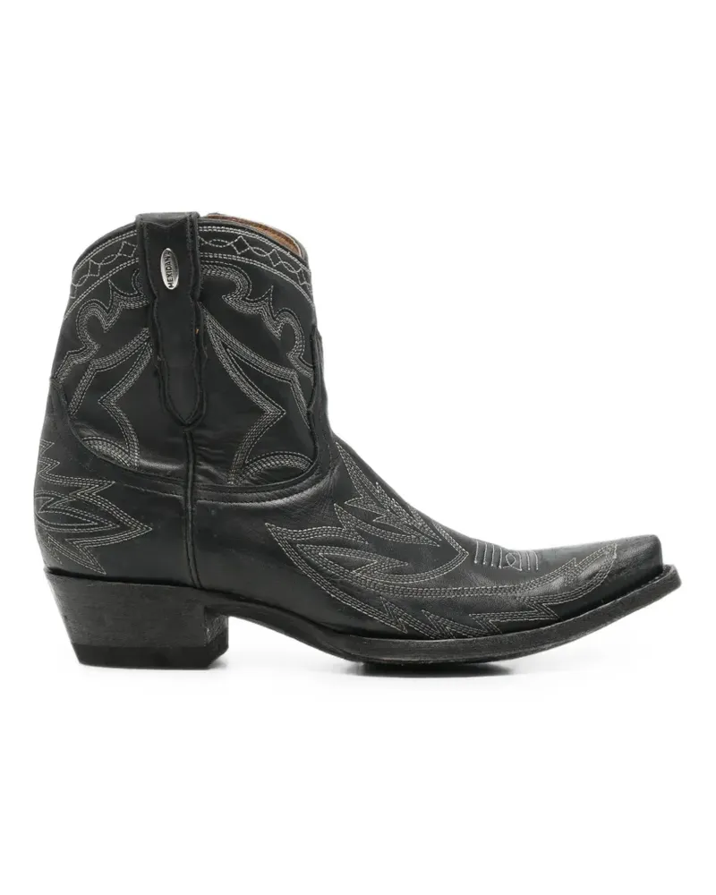Mexicana embroidered leather boots - Schwarz Schwarz