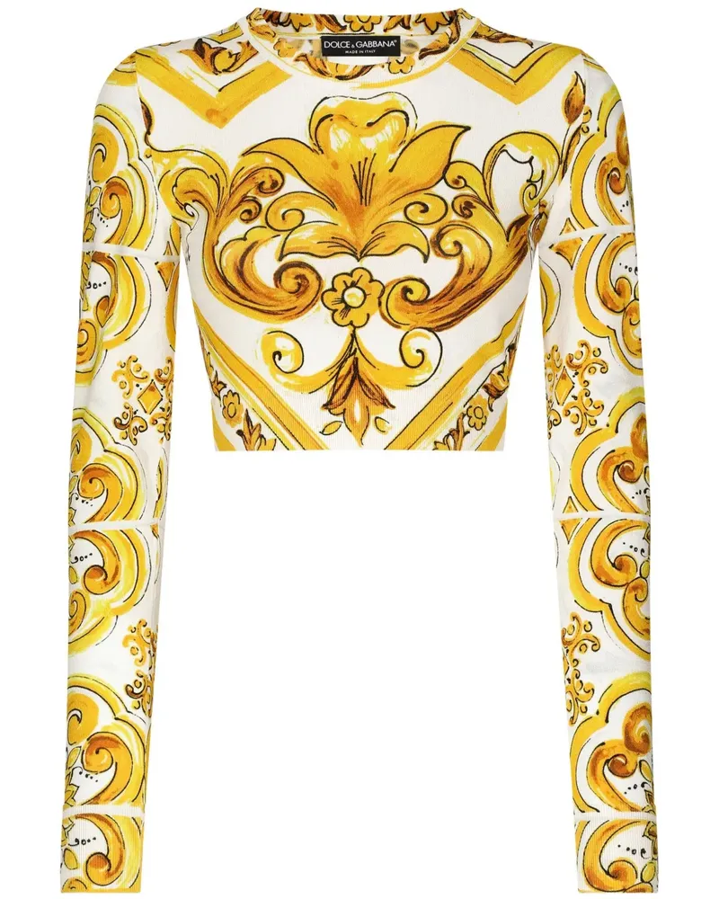 Dolce & Gabbana Majolica Strickoberteil - Gelb Gelb