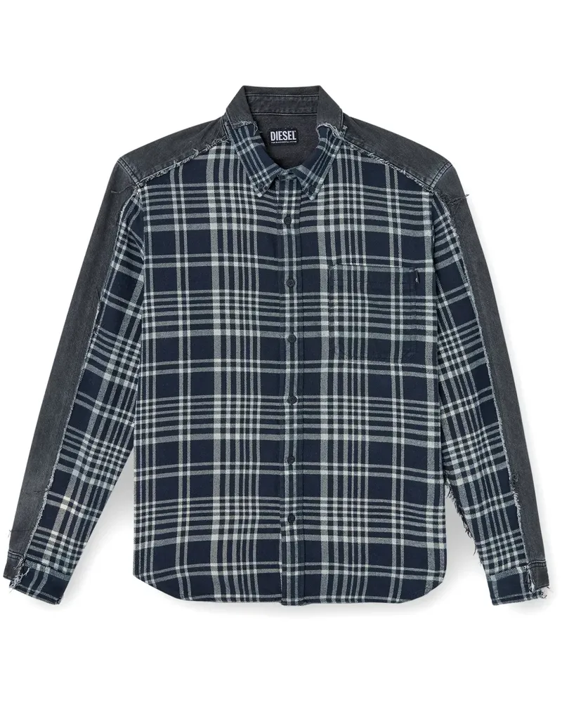 Diesel x Timberland kariertes Hemd - Blau Blau