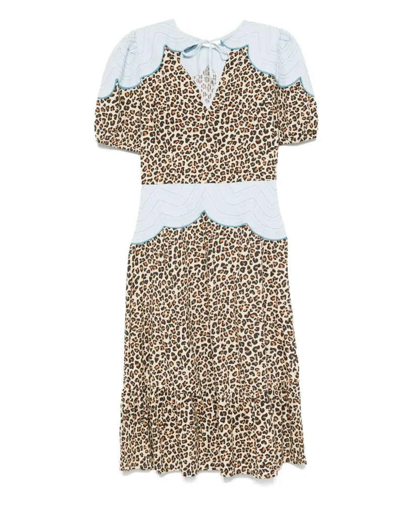 Stella Nova Midikleid mit Leoparden-Print - Nude Nude