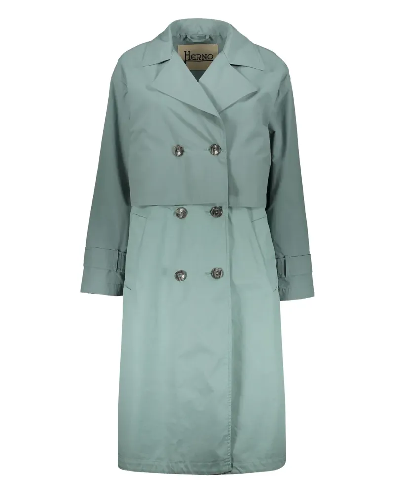 Herno Regenmantel im Layering-Look - Grün Grün