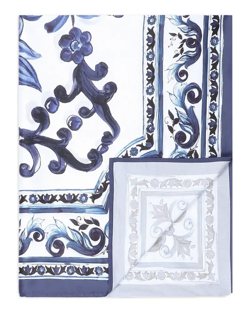 Dolce & Gabbana Majolica Satinlaken (260cm x 280cm) - Blau Blau