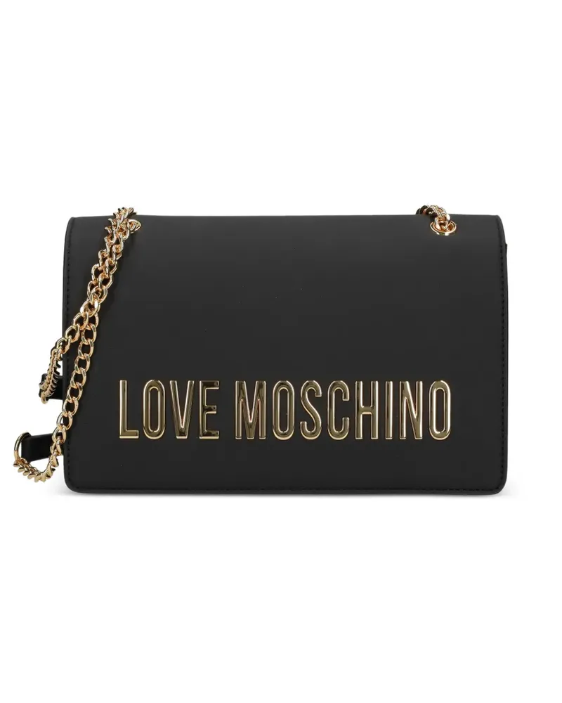 Moschino logo-lettering shoulder bag - Schwarz Schwarz