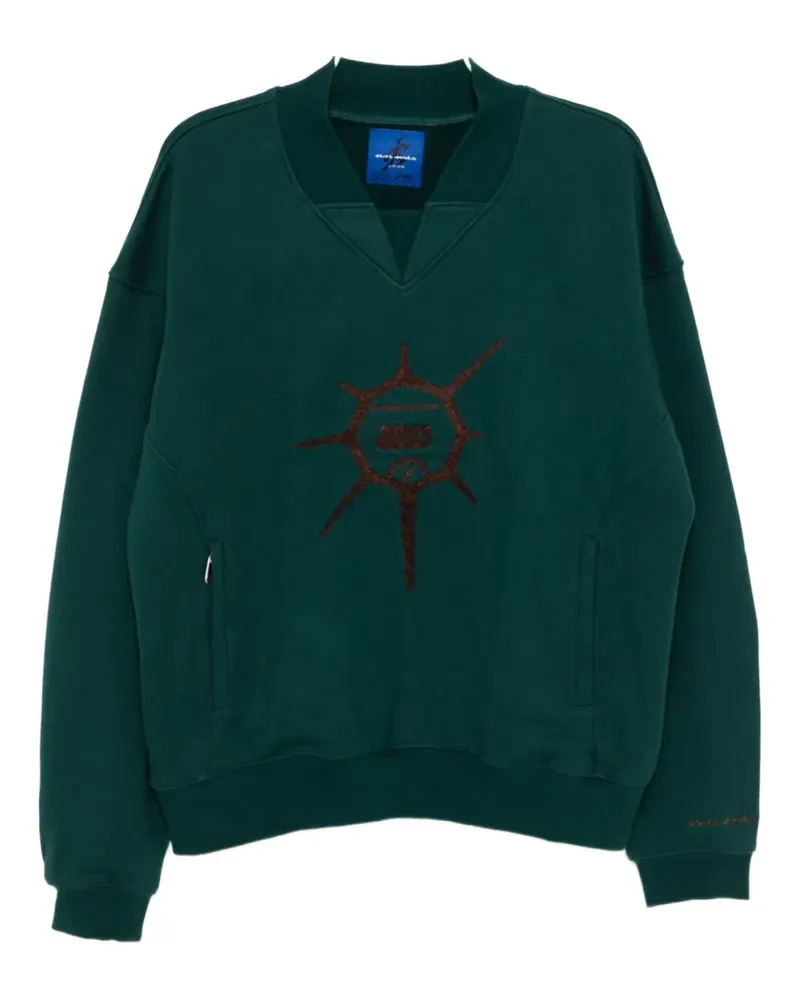 Asics Sweathshirt mit grafischer Stickerei - Grün Grün