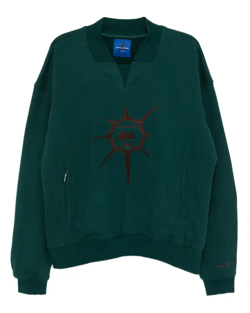 Asics Sweathshirt mit grafischer Stickerei - Grün Grün