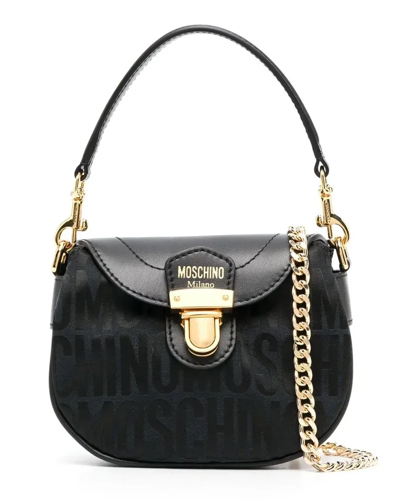 Moschino Schultertasche mit Monogramm - Schwarz Schwarz