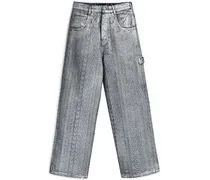 Oversized-Jeans mit Monogramm