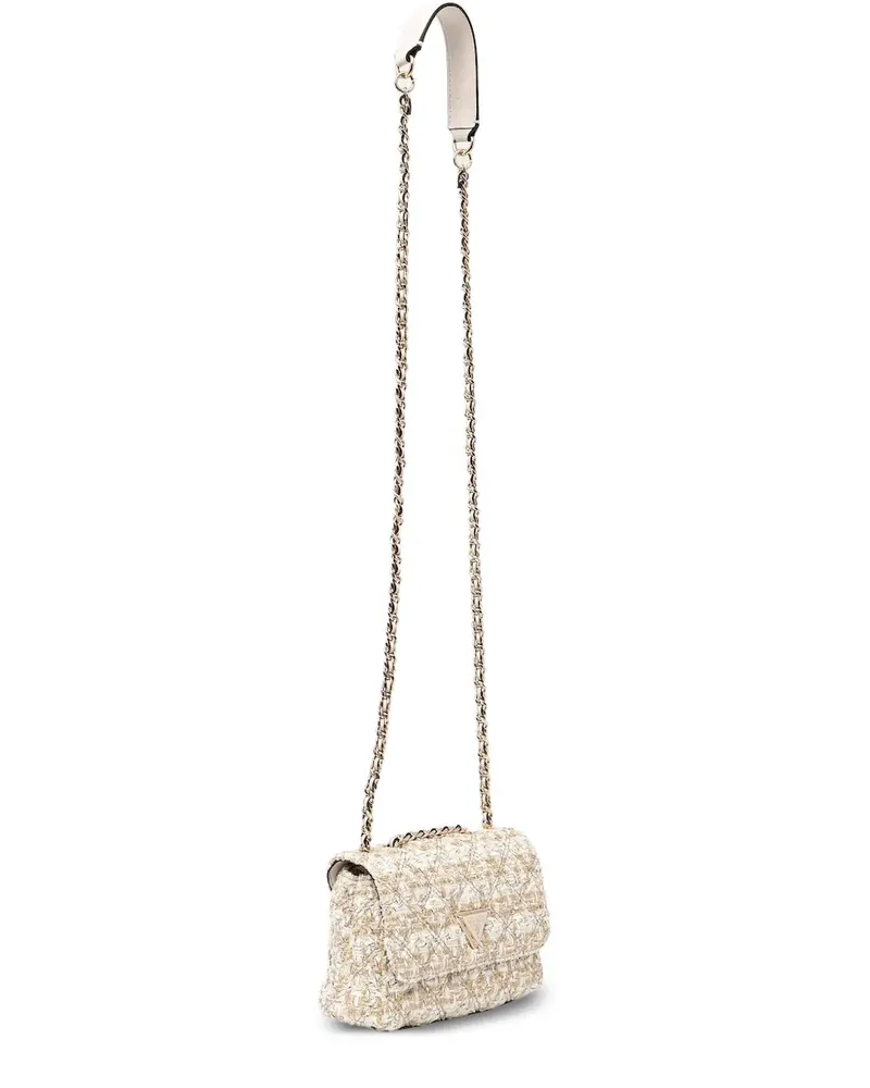 Guess Tweed-Umhängetasche - Nude Nude