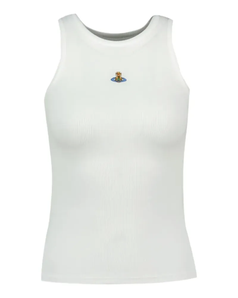 Vivienne Westwood Logo-embroidered ribbed tank top - Weiß Weiß