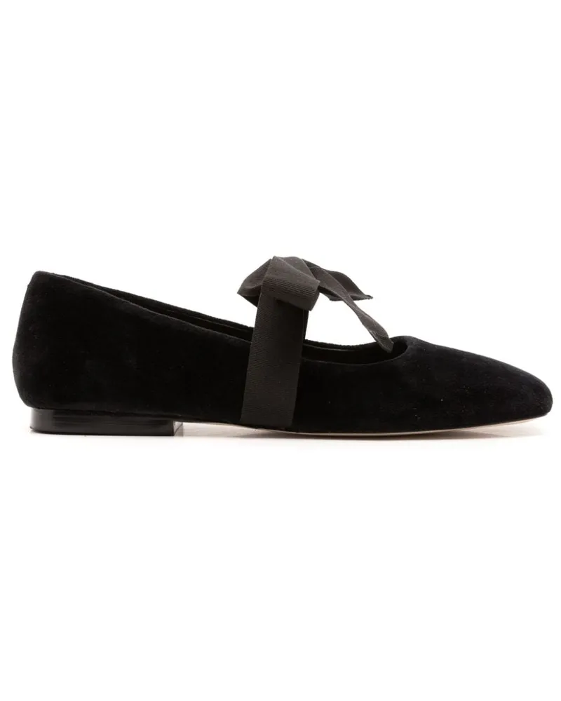 Sarah Chofakian Gris Ballerinas aus Samt - Schwarz Schwarz