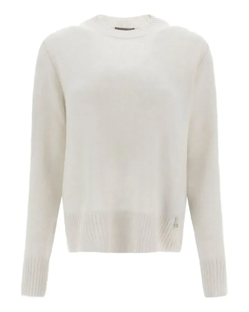 Herno Kaschmirpullover mit geripptem Besatz - Weiß Weiß