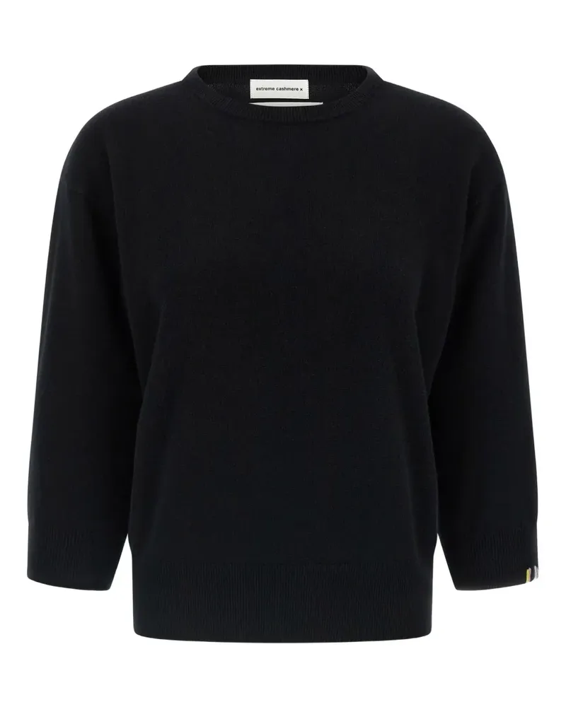 extreme cashmere Rundhals-Pullover mit Umschlag - Schwarz Schwarz