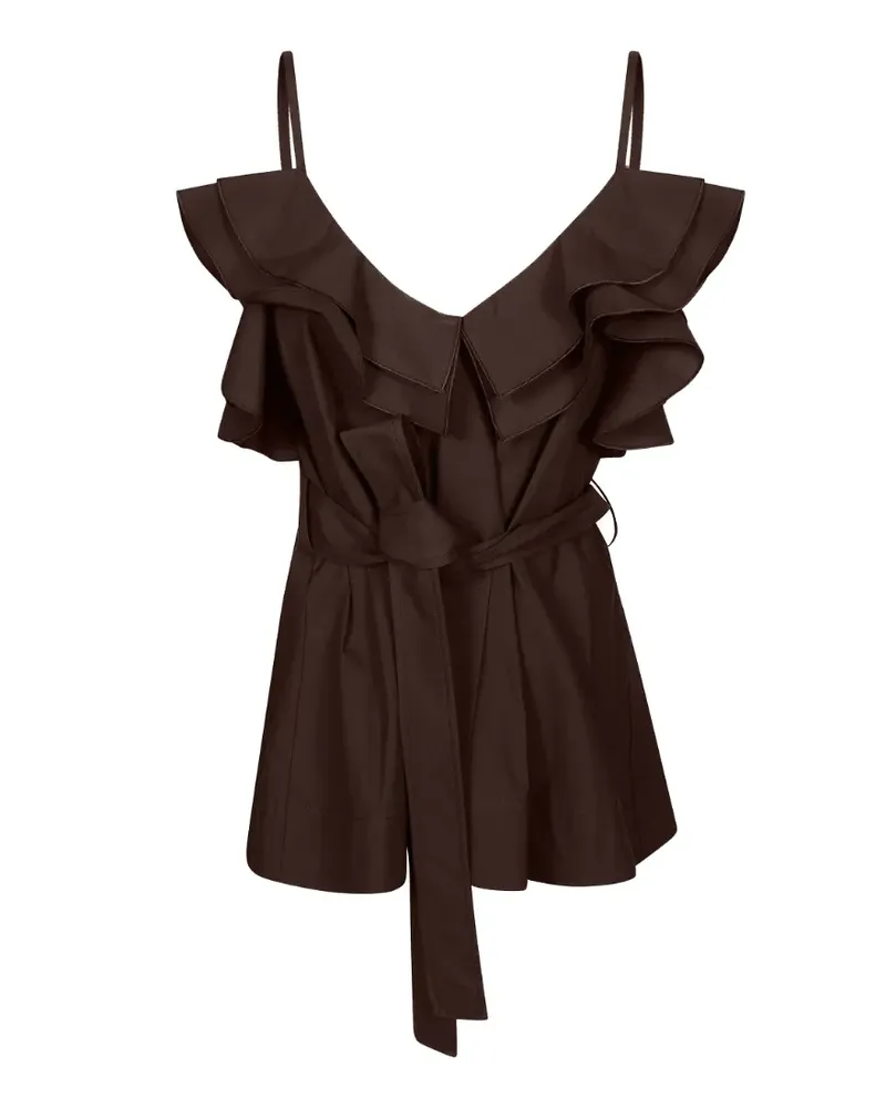 P.A.R.O.S.H. P.A.R.O H. Bluse mit Gürtel - Braun Braun