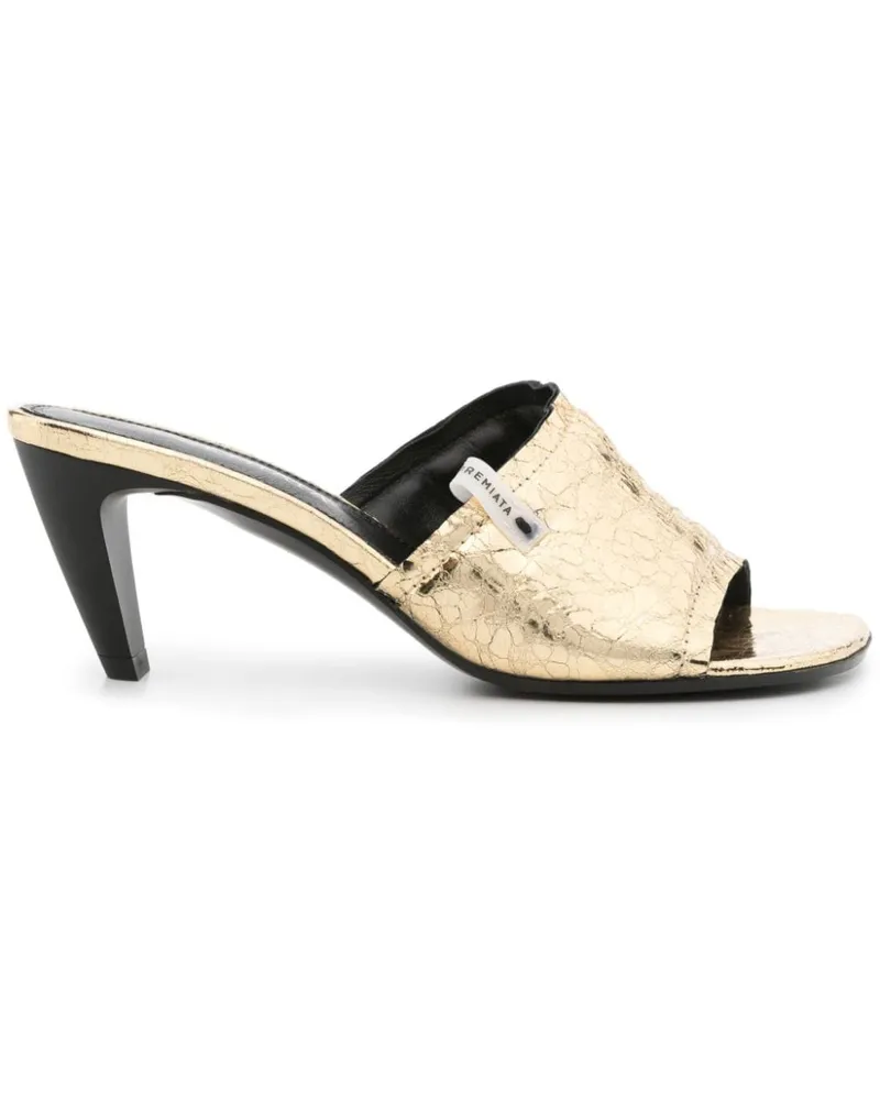 Premiata Mules mit Knitteroptik 70mm - Gold Gold