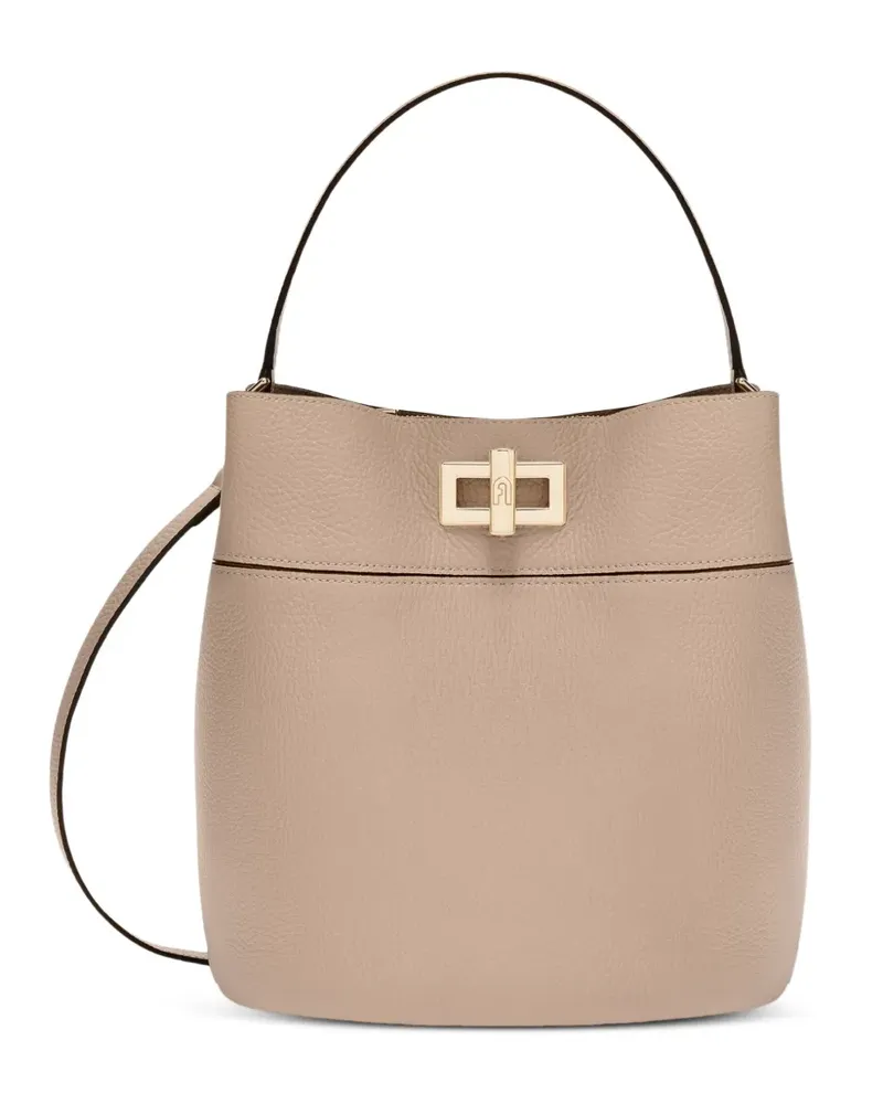 Furla Amelia S turnlock bucket bag - Nude Nude