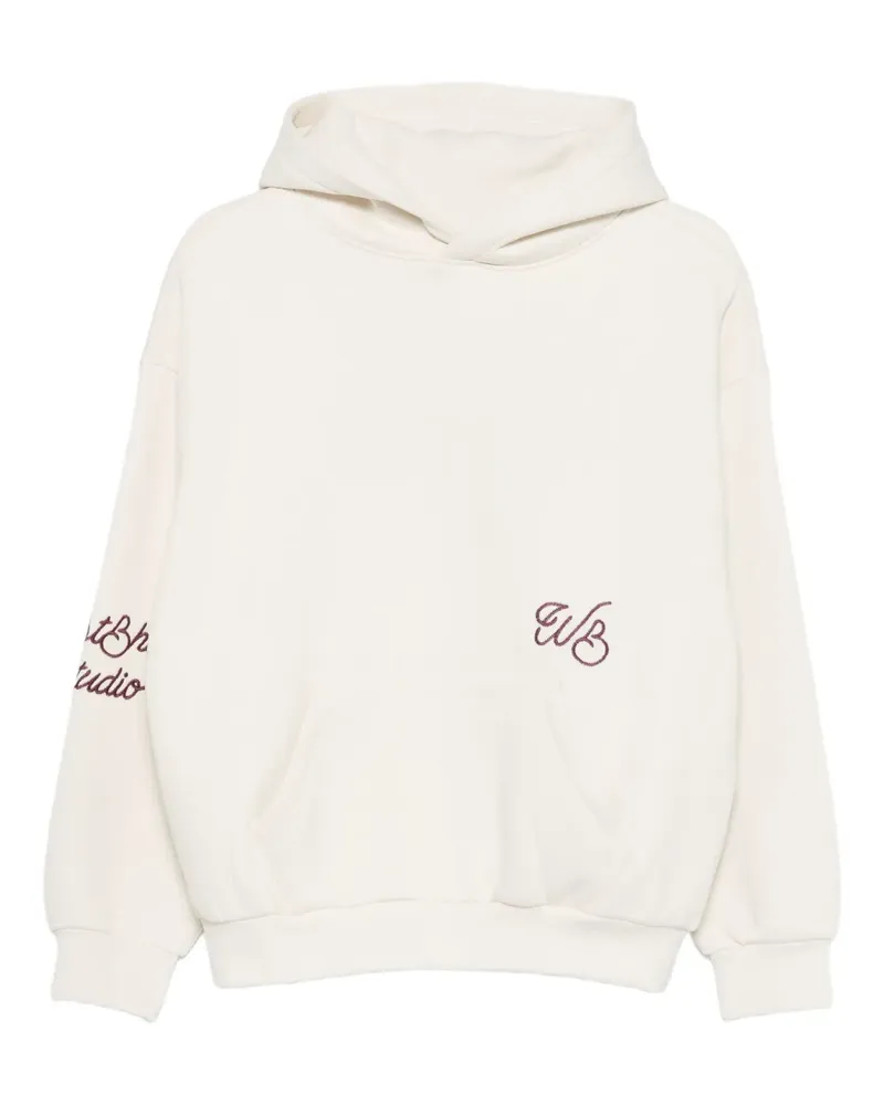 WRSTBHVR logo-embroidered hoodie - Weiß Weiß
