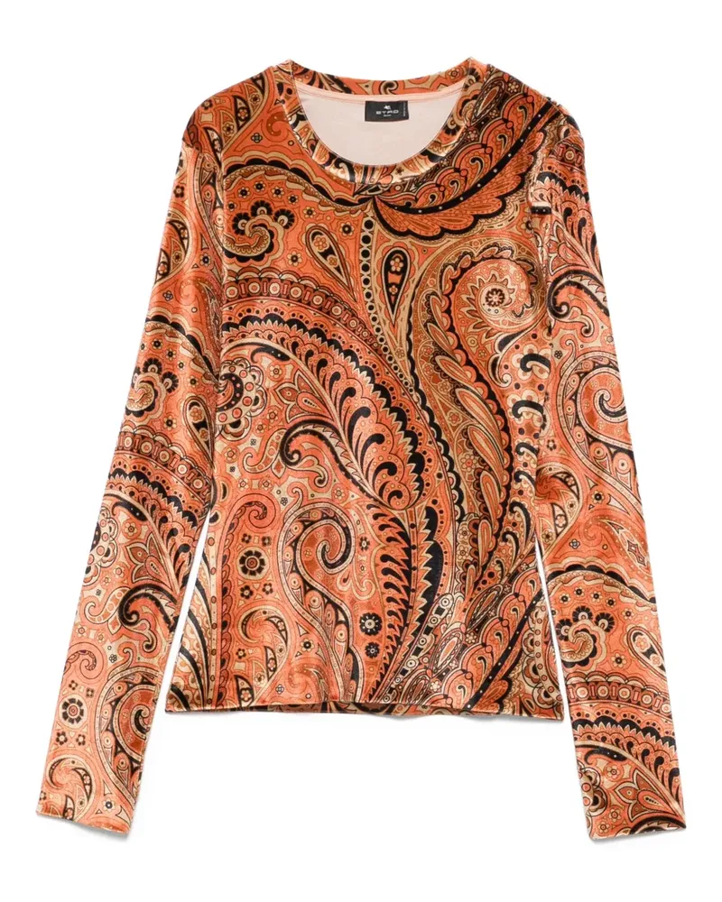 Etro Samtoberteil mit Paisley-Print - Nude Nude
