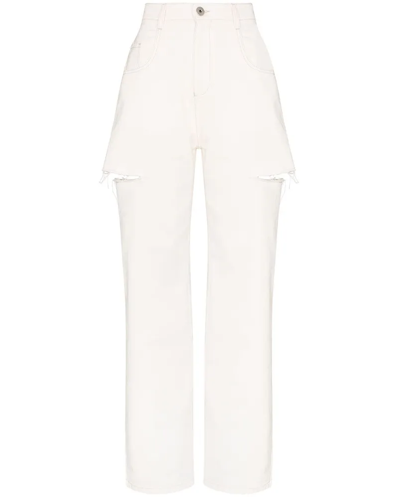 Maison Margiela Gerade Jeans im Distressed-Look - Weiß Weiß