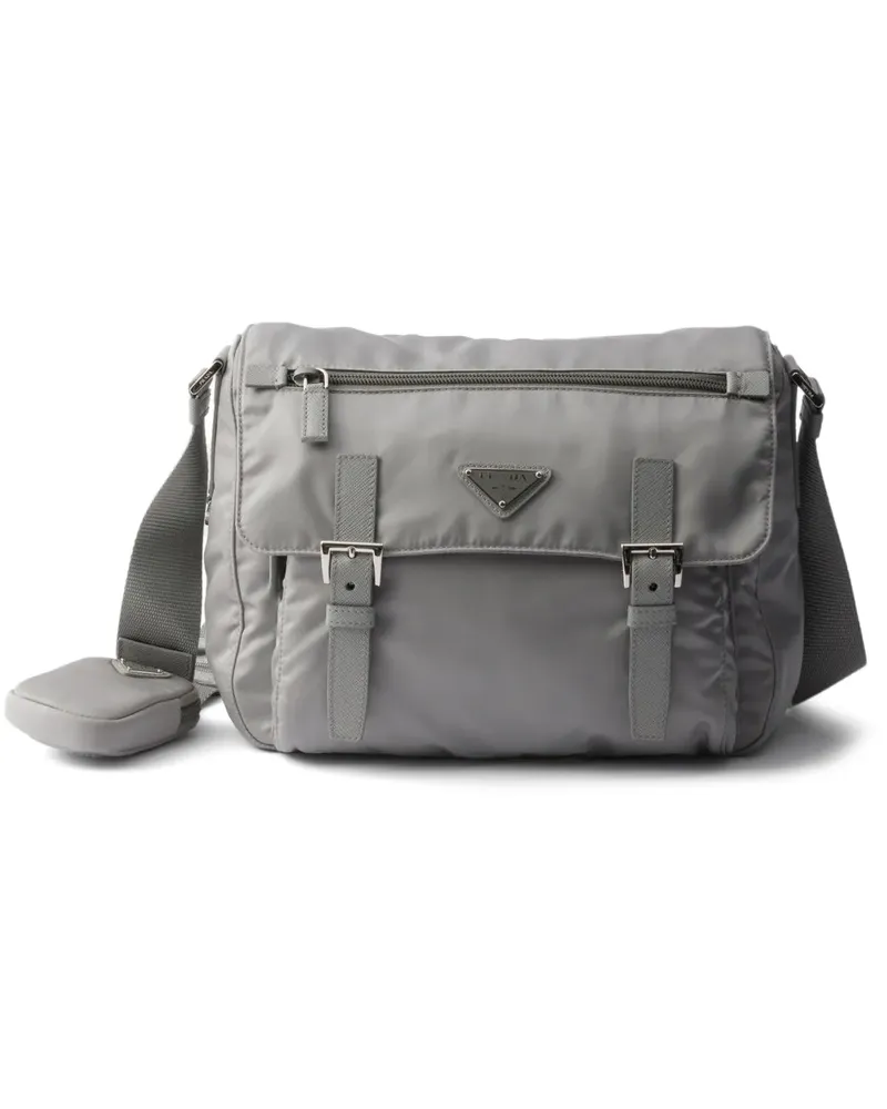 Prada Schultertasche aus Re-Nylon - Grau Grau
