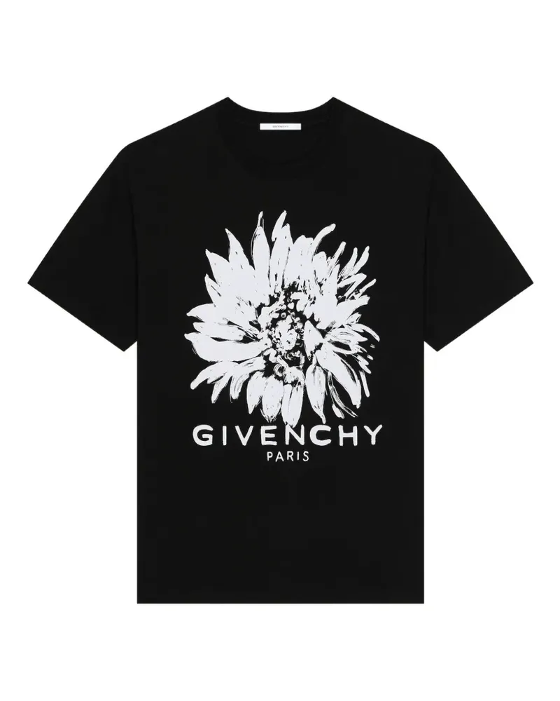 Givenchy T-Shirt mit Blumenprint - Schwarz Schwarz