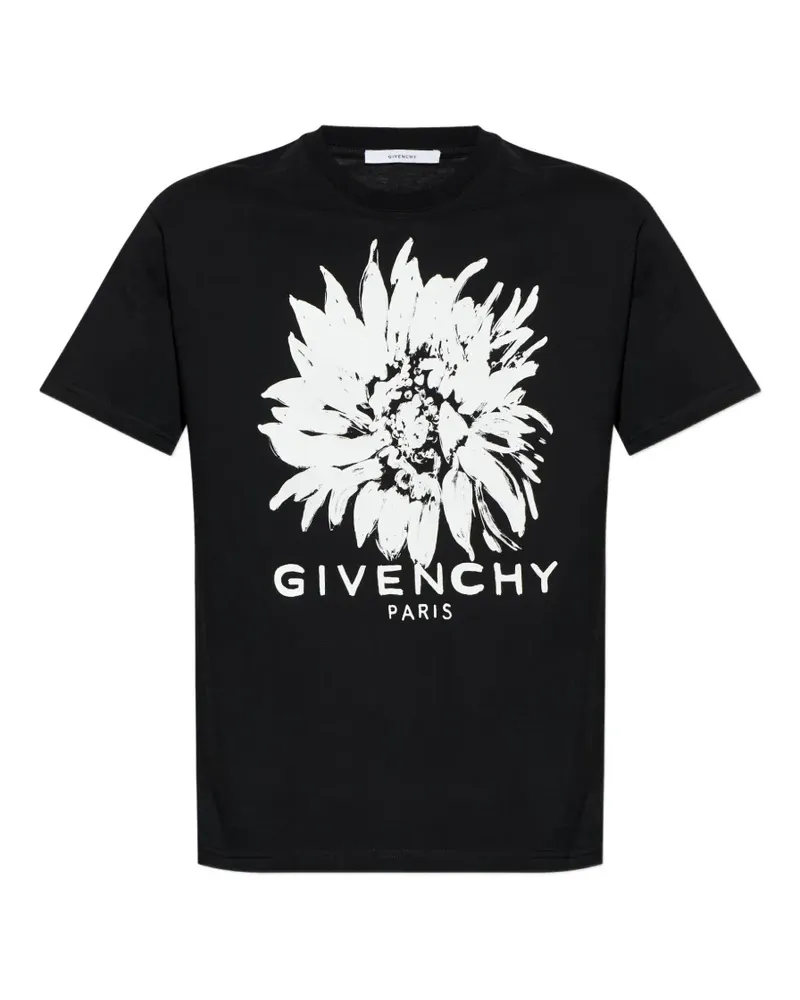 Givenchy T-Shirt mit Blumenprint - Schwarz Schwarz