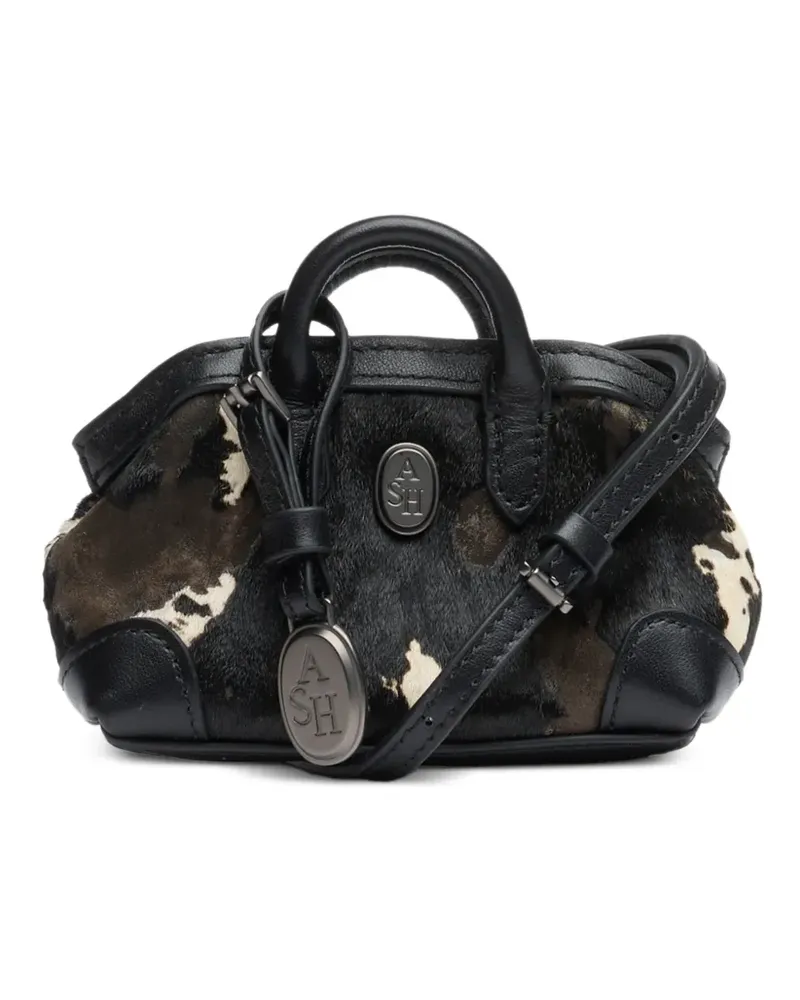 ash Micro Joly Tote Bag mit Kuh-Print - Schwarz Schwarz
