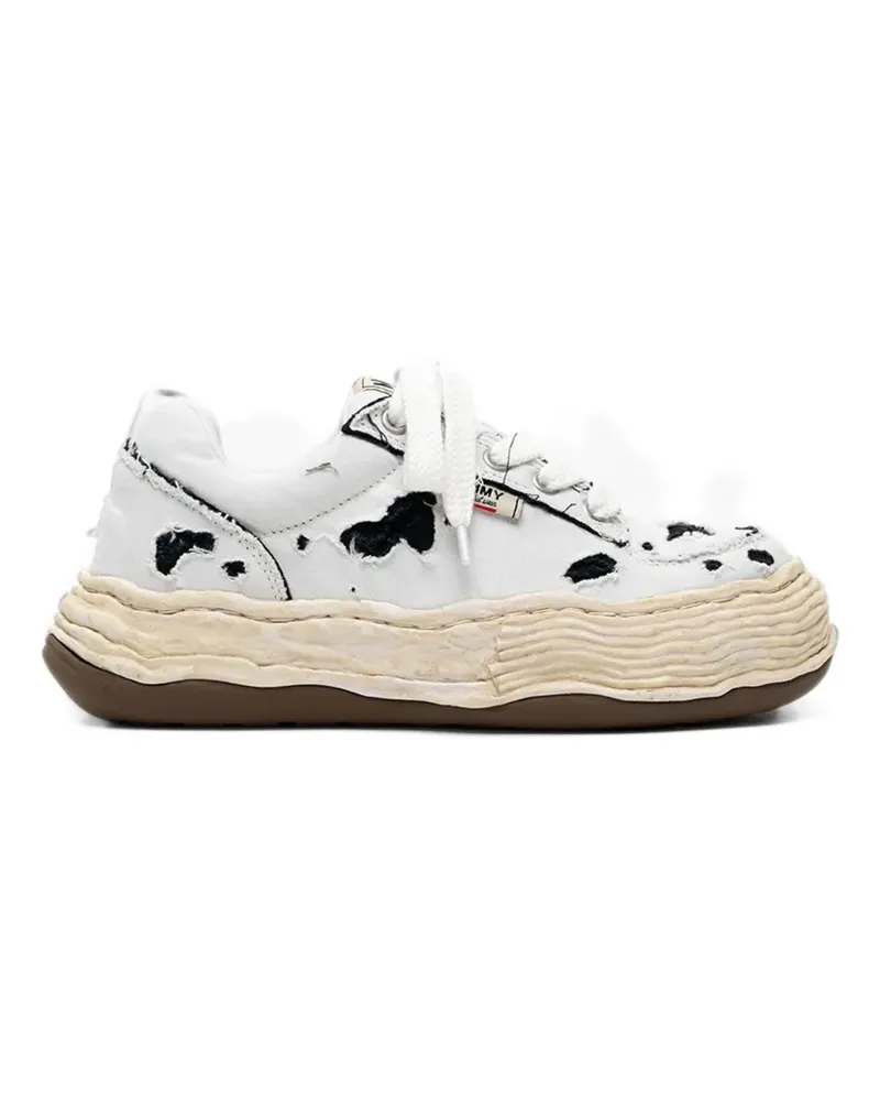 MIHARAYASUHIRO Oliver ripped canvas sneakers - Weiß Weiß