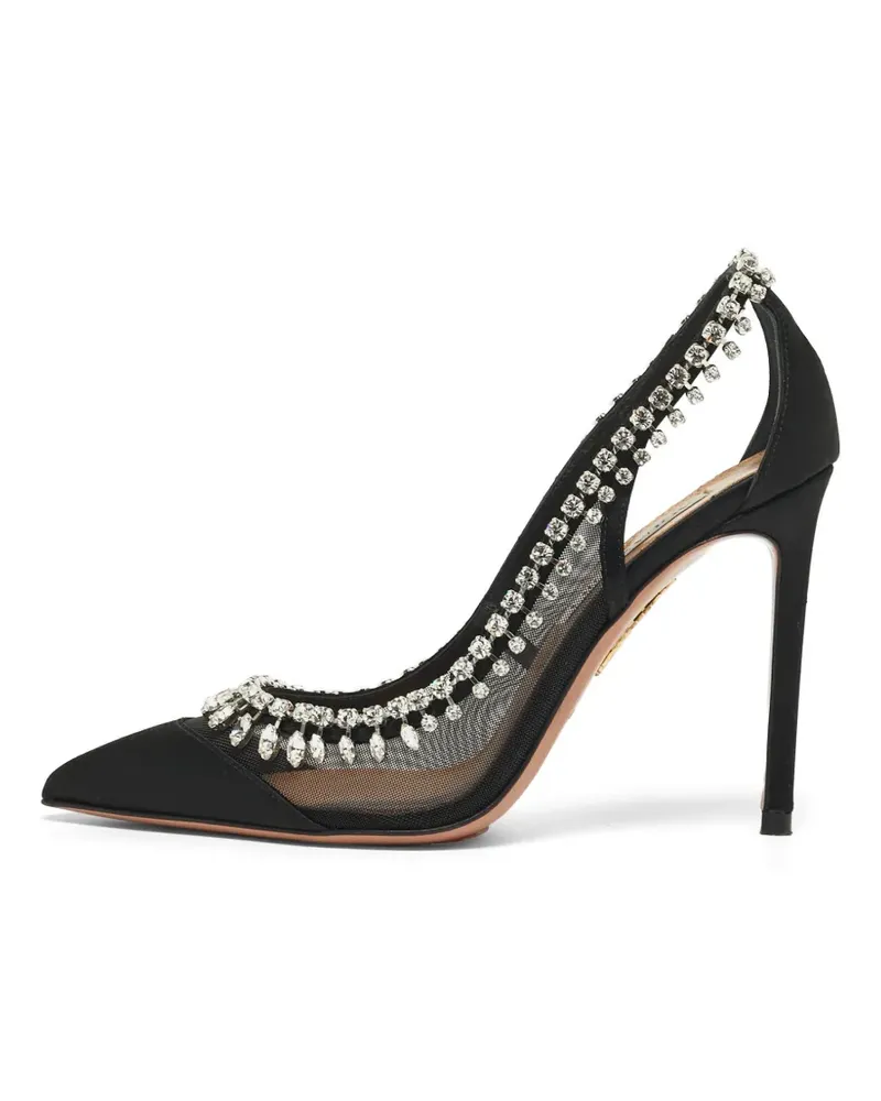 Aquazzura Crystal Crush Mesh-Pumps - Schwarz Schwarz