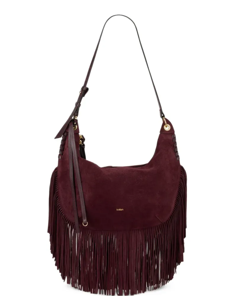 ba&sh Fringes Schultertasche aus Wildleder - Rot Rot
