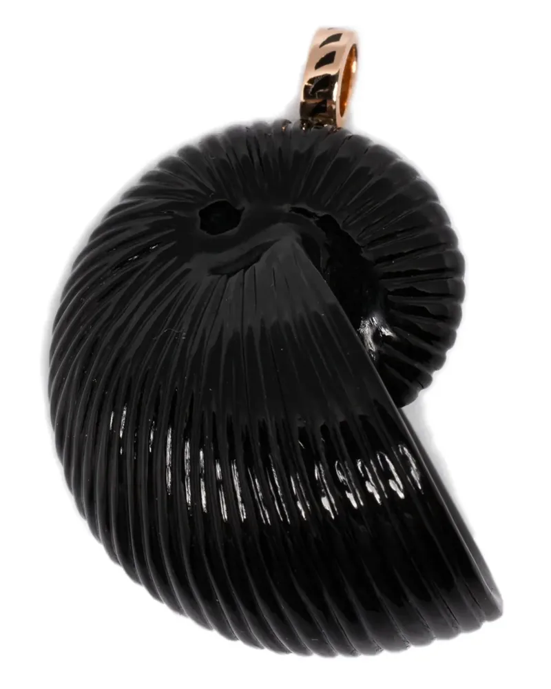 DEZSO 18kt Nautilus Rotgoldanhänger mit Onyx - Rosa Rosa