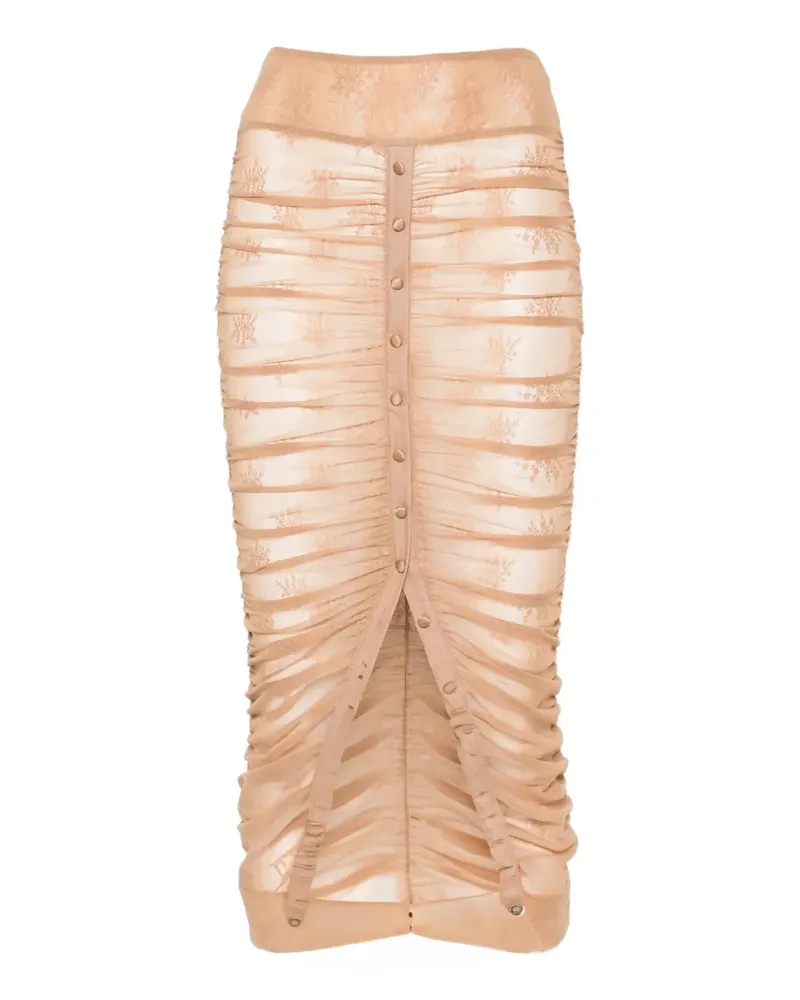 Antonio Marras button-detail midi skirt - Nude Nude