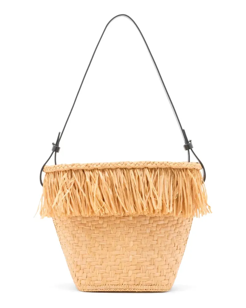 Proenza Schouler fringe-trim woven bucket bag - Nude Nude