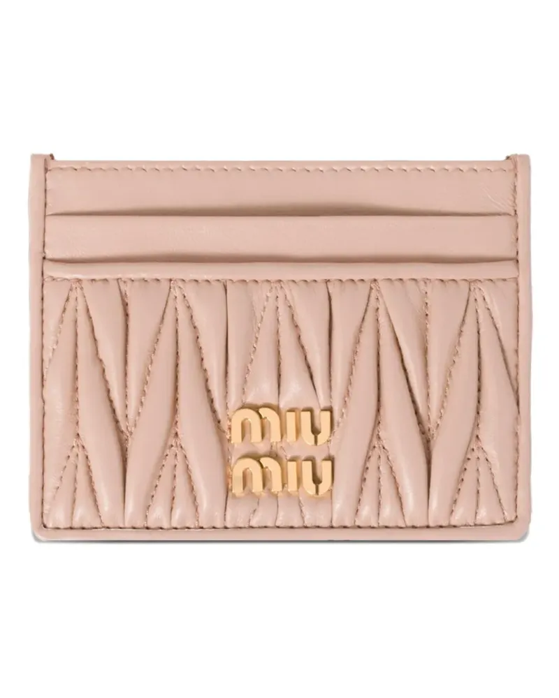 Miu Miu Matelassé leather cardholder - Rosa Rosa