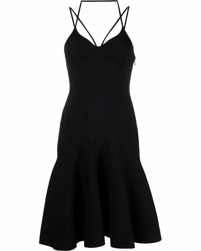 Alexander McQueen Ausgestelltes Minikleid - Schwarz Schwarz