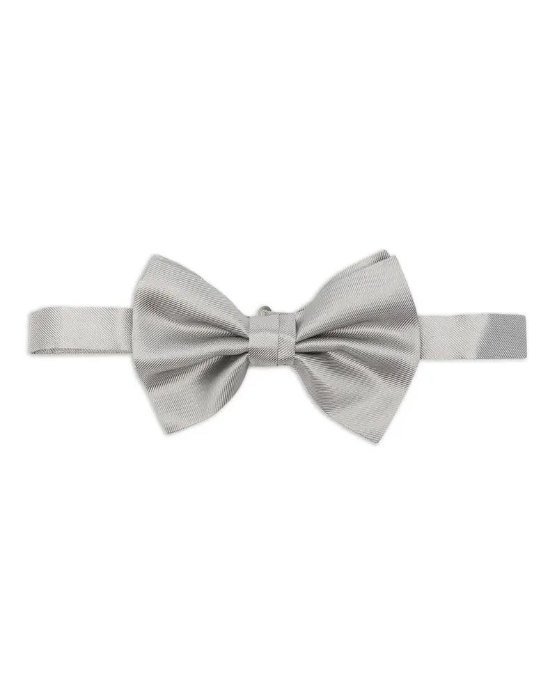 Emporio Armani Fliege aus Seiden-Twill - Silber Silber