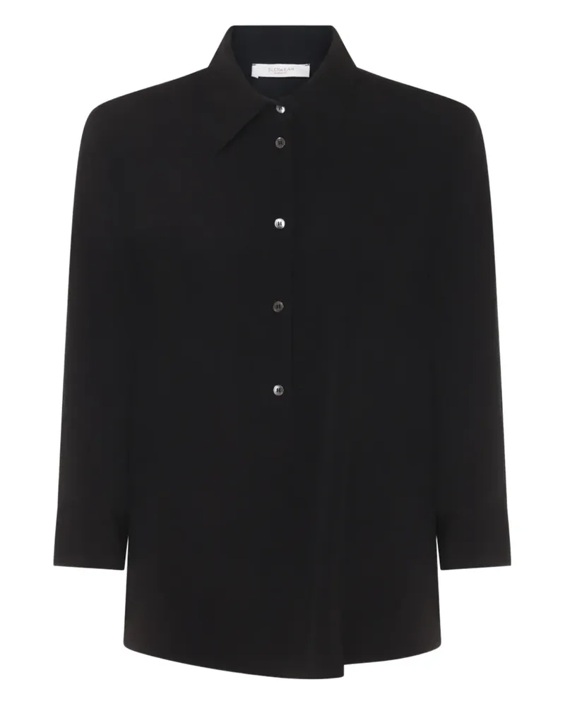 Glanshirt Klassisches Hemd - Schwarz Schwarz