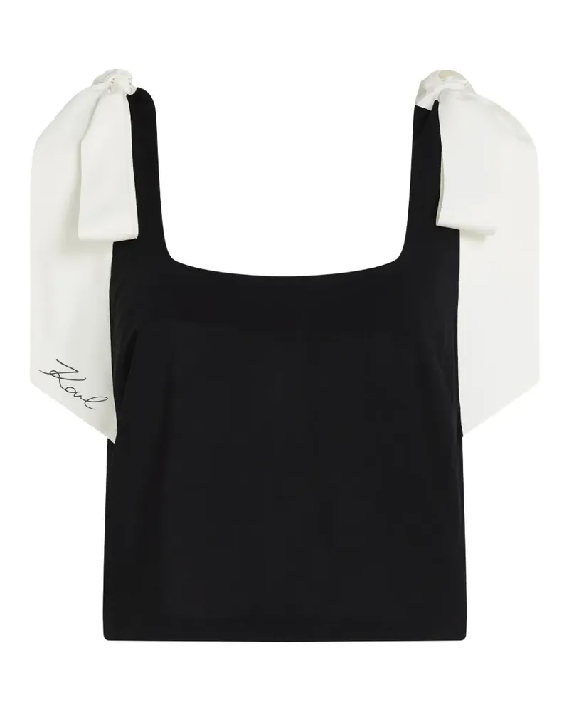 Karl Lagerfeld Semi-transparentes Strandtop mit Schleife - Schwarz Schwarz