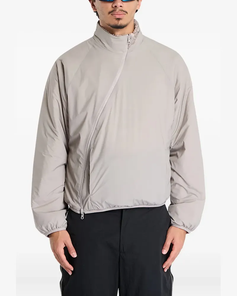 Post Archive Faction River asymmetric-zip jacket - Grau Grau