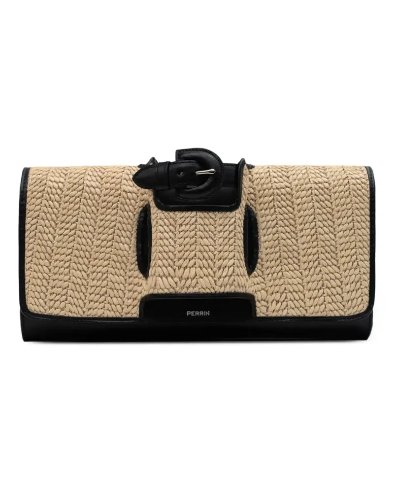 PERRIN PARIS La Parisienne Raffia Clutch mit Handschuh - Nude Nude