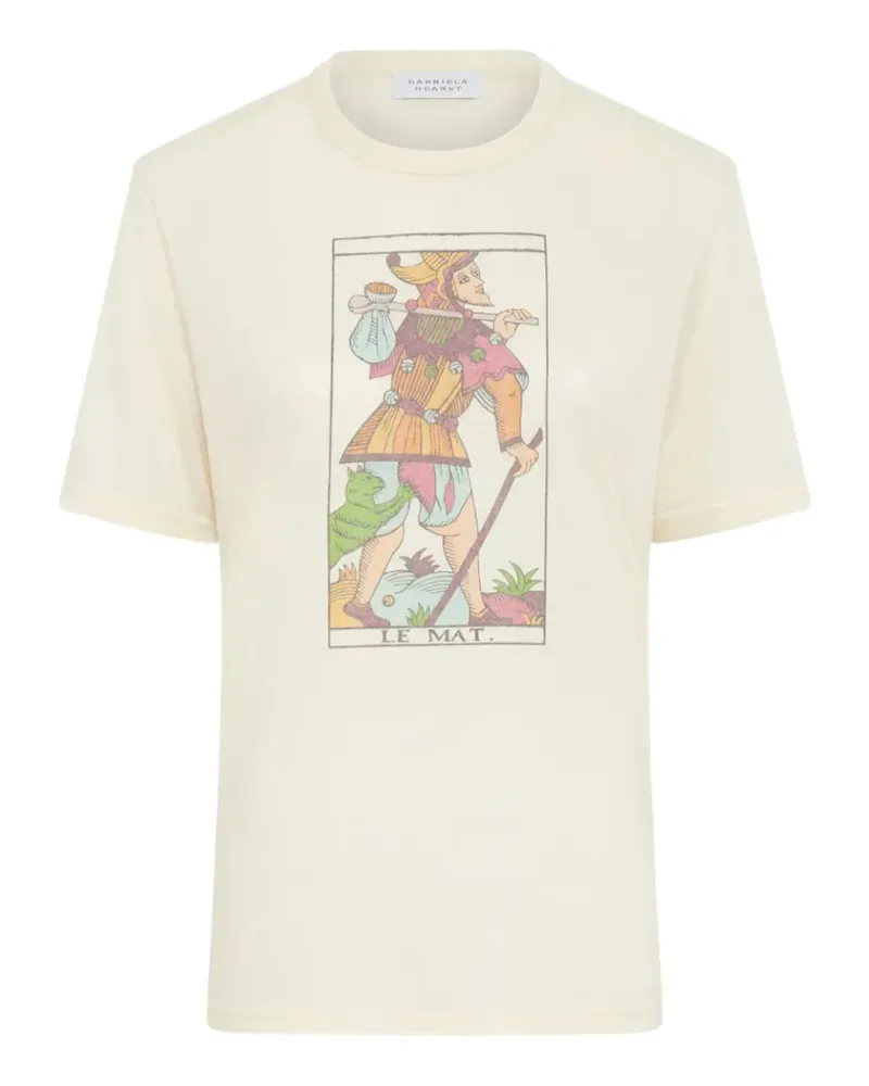 Gabriela Hearst Sayara graphic-print T-shirt - Nude Nude